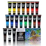 Artecho Acrylfarben Set 18 x 36 ml, Acrylic Paint Set, Wasserfest und Lichtecht,...