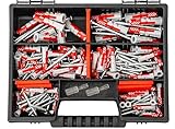 Fischer DuoPower Set Dübel + Schrauben mit Bits, 162 Teiliges Dübelsortiment....