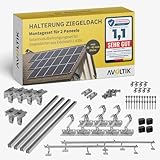 Avoltik Solar Halterung Ziegeldach I Set für 2 PV Module 30-40mm I Solarmodul...