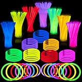 JOYIN Knicklichter Party Set für Kinder,100 Stück Leuchtstäbe, 100 Verbinder,...