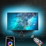 Mexllex Led TV Hintergrundbeleuchtung 55 bis 75 zoll,Smart Led App Steuerbar...