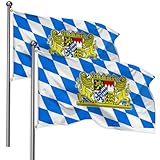 2 Stück Bayern Flagge, 90 x 150 cm Bayerische Fahne, Deutschland Bayerische...
