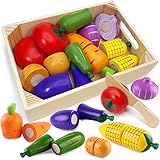 Airlab Küchenspielzeug für Kinder aus Holz, Kinderküche Zubehör, Schneiden...