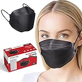 Redfink® 40x FFP2 Maske Fischform Schwarz | Made in Europa | Schwarze FFP2...