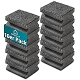 Spülschwämme 10er Pack, 4x7x9 cm I Grau I Zweilagig, Weiche Seite &...
