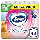 Zewa Ultra Soft - 48 Rollen - Das erste Toilettenpapier mit Strohanteil - 4lagig