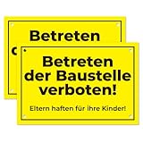 Betreten der Baustelle verboten Schilder –Schild Eltern haften für ihre...
