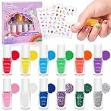 Nail Nagellack Set für Kinder, 12 Farben Ungiftiger Kindernagellack Peel-Off...