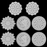 Spitze Platzdeckchen, 8 Stück Rund Deckchen Häkeln 15cm Weiß Handgefertigte...