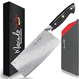 Marindo Chinesisches Kochmesser Edelstahl | 18cm Klingenlänge | Küchenbeil mit...