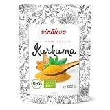 vinativo Kurkuma Pulver BIO – 500g – bio Rohkost-Qualität – natürliches...