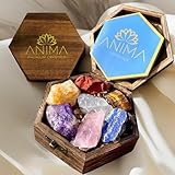 Premium 7 Chakra Kristalle Steine Set – Große Rohkristalle und Heilsteine mit...