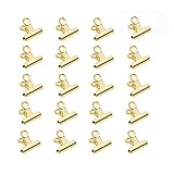 30 Stück Foldback-Klemmen aus Metall für Dokumente, Fotos, Taschen 38 mm gold