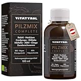 Vitatyrol® Pilzmix Complete - BIO Pilz-Komplex mit 60% Polysacchariden pro Portion in flüssiger Form: Reishi, Igelstachelbart, Cordyceps, Maitake, ABM, Chaga, Shiitake, Zunderschwamm