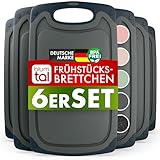 Blumtal Frühstücksbrettchen Kunststoff 25x15 cm im 6er Set - Brettchen...