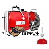 500W Elektrische Rohrreinigungsmaschine mit Ø16mm 16.5M + Ø10mm 5M...