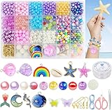 Hengxinchen 969 Stück Perlen für Armbänder 6mm/8mm, Bunte DIY-Bastelperlen...