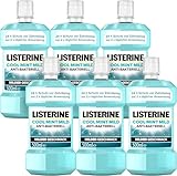 LISTERINE Cool Mint Mild (6 x 500 ml), antibakterielle Mundspülung mit...