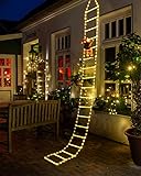 Geemoo LED Weihnachtsmann Leiter Lichterkette - 3M LED Weihnachtsbeleuchtung...