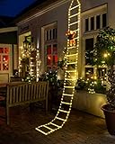 Geemoo LED Weihnachtsmann Leiter Lichterkette - 3M LED Weihnachtsbeleuchtung...