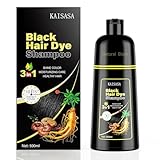 Black Hair Dye Shampoo for Gray Hair, Schwarzes Haarfärbeshampoo für Graues...