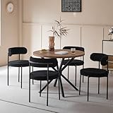 DEYARNA HOME Essgruppe Set Tisch und Stühle, 100cm Runder Esstisch mit 4...