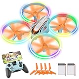 i9C Drohne mit Kamera HD für Kinder, Mini Drone mit Bunte LED Lichter, RC...