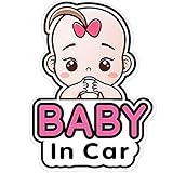 2 Stück Niedliche Baby Autoaufkleber - Mädchen Stil, Abnehmbare...