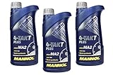 MANNOL 4-Takt Plus API SL SAE 10W-40 teilsynthetisch 3 Liter Motorrad ÖL...