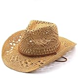 Cowboy Hut Damen Vintage Western Stroh Cowgirl Hat Cowboy Hüte Für Frauen Mit...