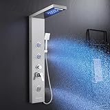 KINKIBOS Duschpaneel mit Armatur, 6 Funktionen Duschpaneel mit LED...