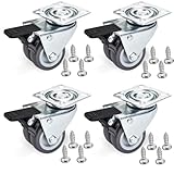 SOTECH 4er Set Doppel Lenkrolle mit Bremse 50 mm, Tragkraft 400 kg, nutzbar als...