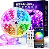 VKH LED Strip 5m, LED Streifen 5m Selbstklebend Bluetooth RGB LED Band mit...