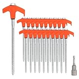 BOOSHMall 20x Schraubheringe, Robuste Stahl-Heringe, Heringe Erdnägel Stabil...