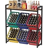 Lifewit Getränkekistenregal mit Ablage für 6 Kisten, 32D x 104W x 117,3H cm...