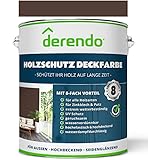 derendo Profi Holzschutzfarbe Aqua braun für Außen, 750ml wasserverdünnbare...