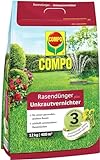 COMPO Rasendünger mit Unkrautvernichter - Rasendünger für das Frühjahr - 12...