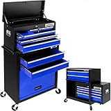 MASKO® Werkstattwagen inkl. Koffer - 9 Fächer Blau ✓ Abschließbar ✓...