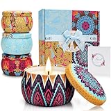 Weihnachtsgeschenke für Frauen und Männer 4x125g Duftkerzen Geschenkset Kerzen...