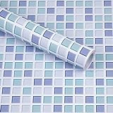 Hode Fliesenaufkleber Mosaik Blau 40X300cm PVC Selbstklebend für Küche Bad...
