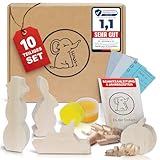 Eli® Lindenholz - Schnitzfiguren zum Schnitzen inkl. Schnitzanleitung für...