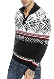 Redbridge Strickpullover für Herren Norweger Pullover Stehkragen...