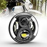 CO LIGHT 1pc 7 Zoll LED Scheinwerfer Motorrad Runde Halo DRL Bernstein Blinker...