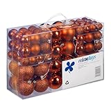 Relaxdays Weihnachtskugeln 100er Set, Weihnachtsdeko, matt, glänzend,...