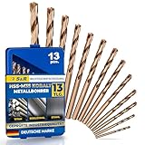 S&R Metallbohrer-Set 1,5-6,5 mm, 13-tlg. Bohrerset HSS-G, Cobaltlegiert,...