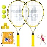 Joy Spot! Tennisschläger 2 Pack, Tennis Trainer Set mit Rebound Ball,...