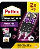 Pattex Creative Pen (2er-Pack x 3g), Sekundenkleber extra stark und präzise...