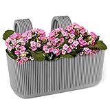 Konzept 11 - Blumenkasten Balkon mit Halterung Grau 11,5x29x19cm Balkonkasten...