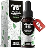 Vitamin B12 Hochdosiert - 50 ml - 1800 Tropfen - Methylcobalamin 250 µg pro...