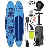 BRAST® SUP Board Summer | Aufblasbares Stand up Paddle Set | 320x81x15cm viele...